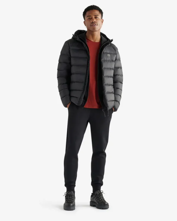 Shop Roots Lawren Packable Hooded Down Jacket BLACK