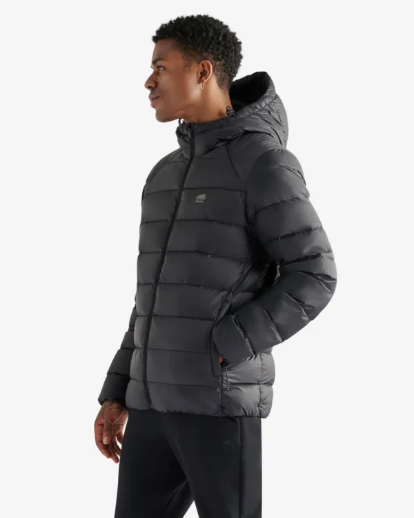 Shop Roots Lawren Packable Hooded Down Jacket BLACK