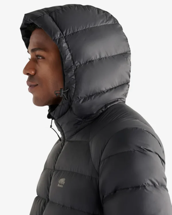 Shop Roots Lawren Packable Hooded Down Jacket BLACK