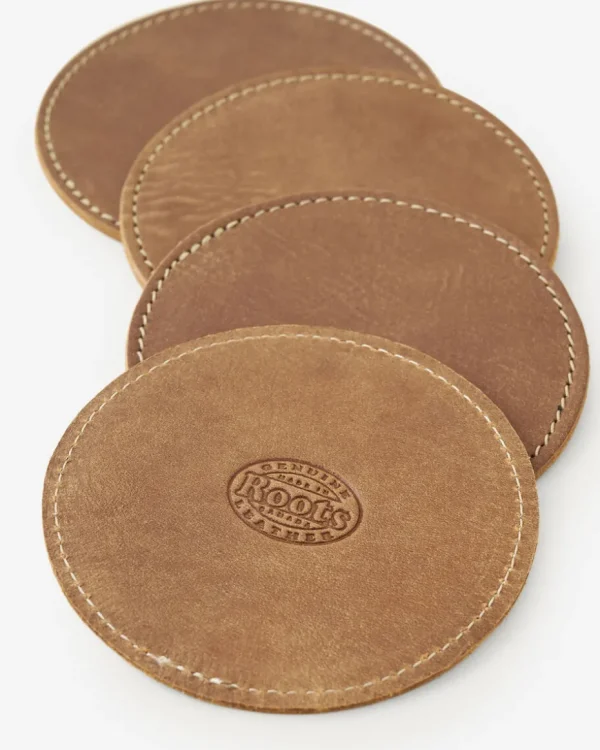 Discount Roots Leather Coasters Tribe NATURAL