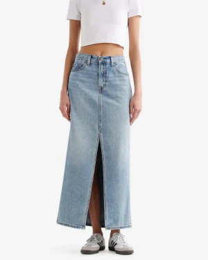 Sale Roots Levi's Ankle Column Skirt MEDIUM BLUE