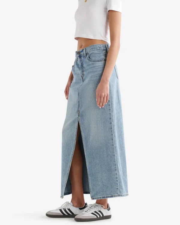 Sale Roots Levi's Ankle Column Skirt MEDIUM BLUE