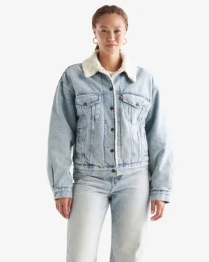 Cheap Roots Levi's 90s Sherpa Trucker Jacket LIGHT BLUE