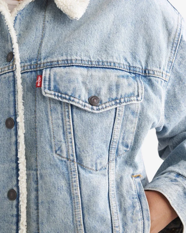 Cheap Roots Levi's 90s Sherpa Trucker Jacket LIGHT BLUE