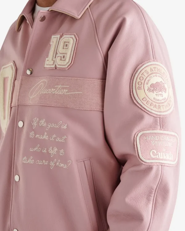 Store Roots Love Varsity Jacket PINK