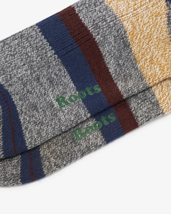 Online Roots Mens Elemental Dinner Stripe Sock GREY MIX