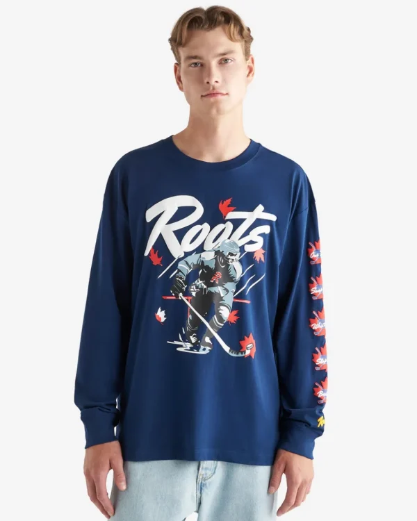 Discount Roots Mens Super Hockey Long Sleeve T-Shirt