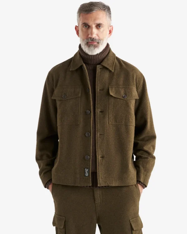 Online Roots Moleskin Field Shacket DEEP OLIVE MIX