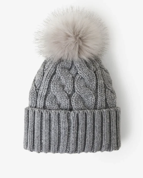 Cheap Roots Olivia Cable Toque MEDIUM GREY MIX