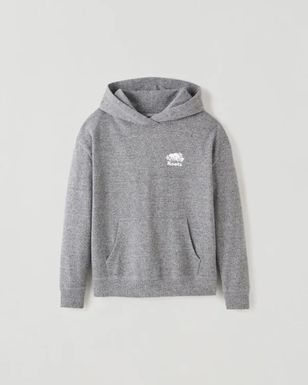 Clearance Roots Organic Cooper BF Kanga Hoodie SALT & PEPPER