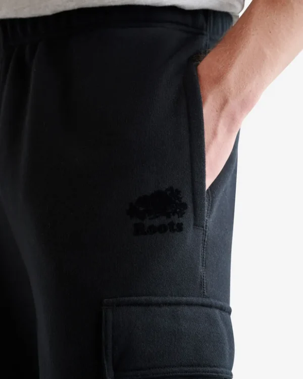 Discount Roots Organic Cooper Relaxed Cargo Sweatpant BLACK/BLACK