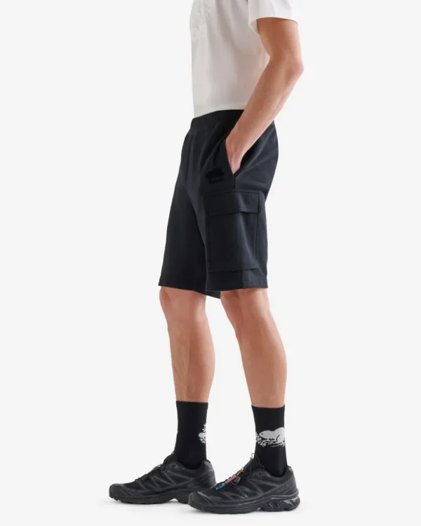 Outlet Roots Organic Original Cargo Sweatshort 9 Inch BLACK/BLACK