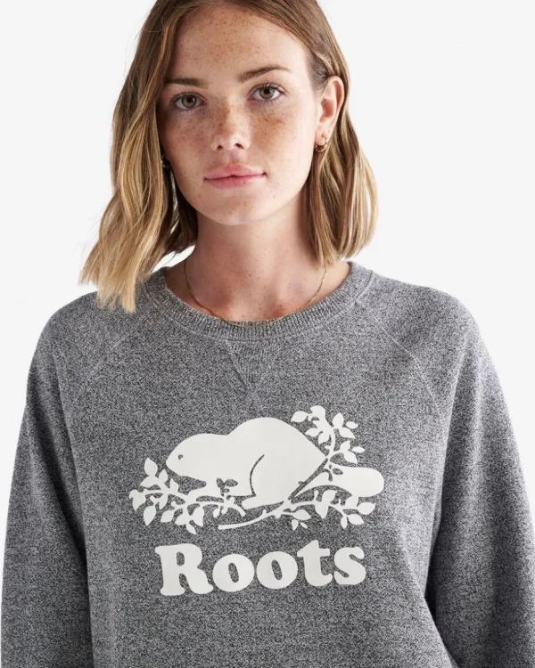 Sale Roots Organic Original Crew Sweatshirt SALT & PEPPER