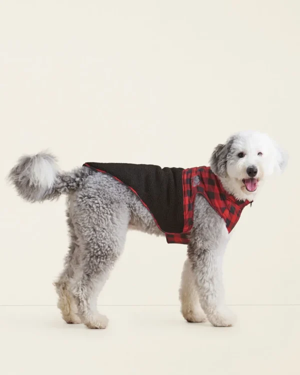 Sale Roots Pooch Park Plaid Sherpa Size 24 CABIN RED