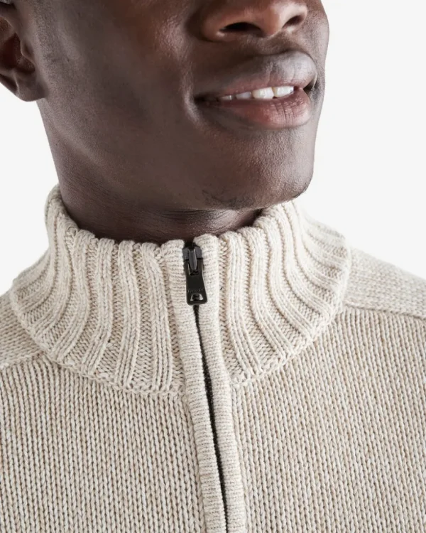 Outlet Roots Robson Relaxed Half Zip Stein Sweater