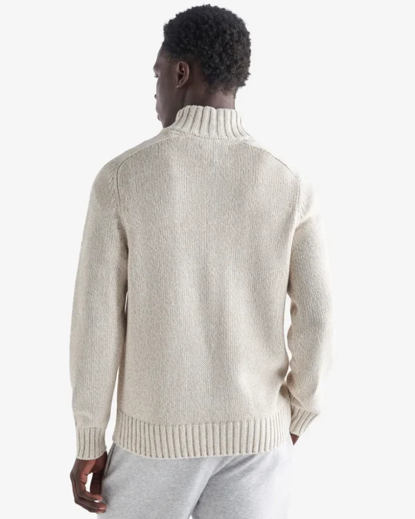 Outlet Roots Robson Relaxed Half Zip Stein Sweater