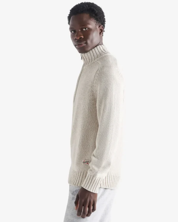 Outlet Roots Robson Relaxed Half Zip Stein Sweater