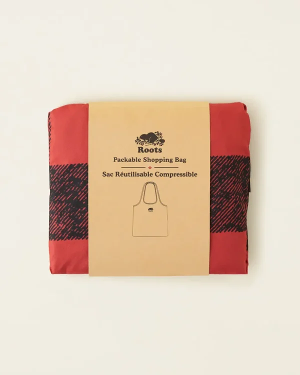 Online Roots Packable Shopping Bag CABIN RED