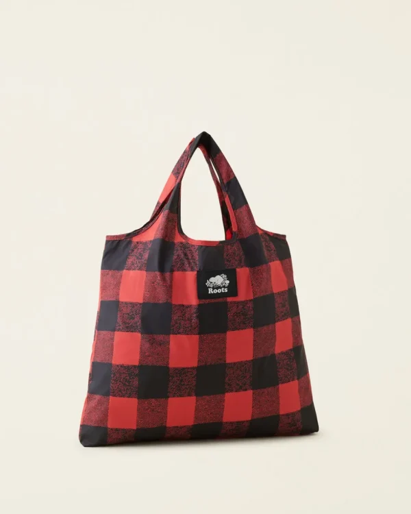 Online Roots Packable Shopping Bag CABIN RED