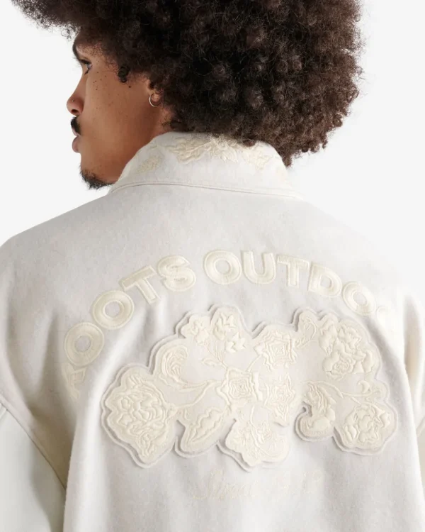 Store Roots Signature Varsity Jacket IVORY/WHITE