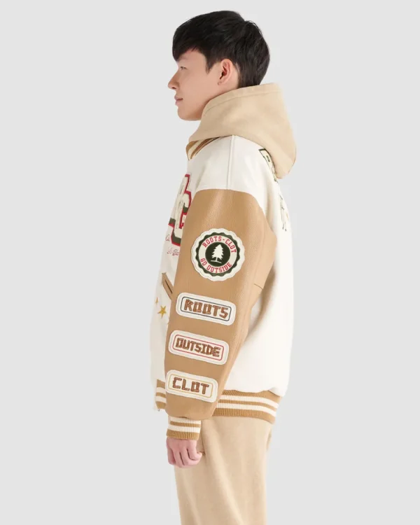 Hot Roots X CLOT Varsity Jacket IVORY/CAMEL