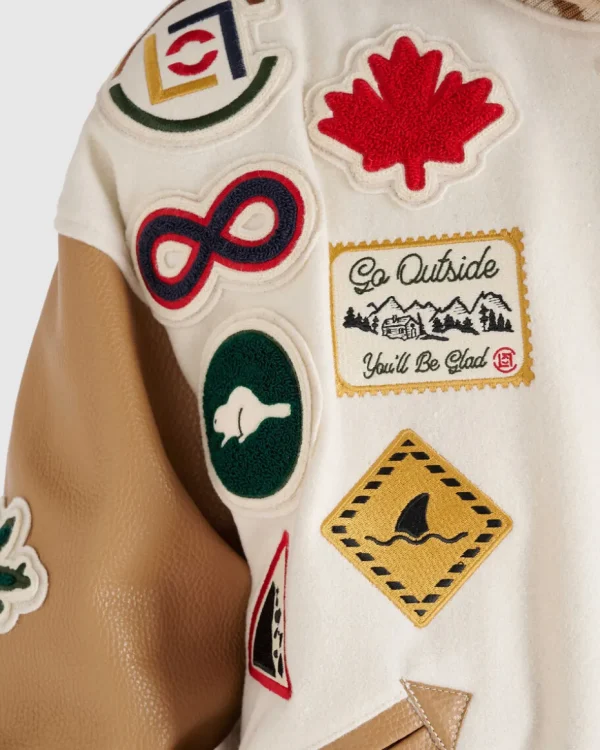 Hot Roots X CLOT Varsity Jacket IVORY/CAMEL