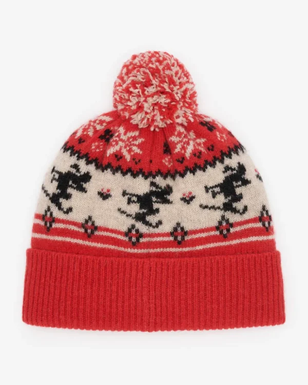 Clearance Roots Sayward Fair Isle Wool Toque CARDINAL RED