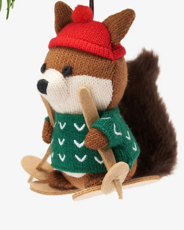 Store Roots Skiing Squirrel Ornament MULTI