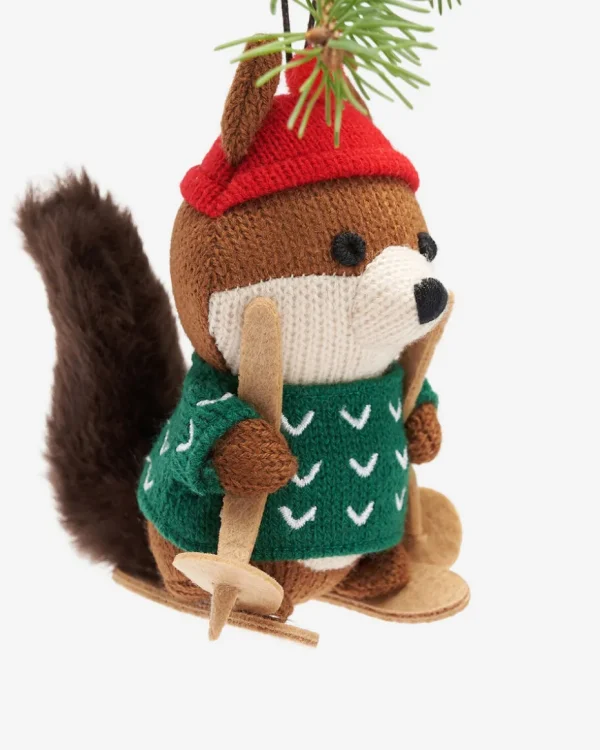 Store Roots Skiing Squirrel Ornament MULTI