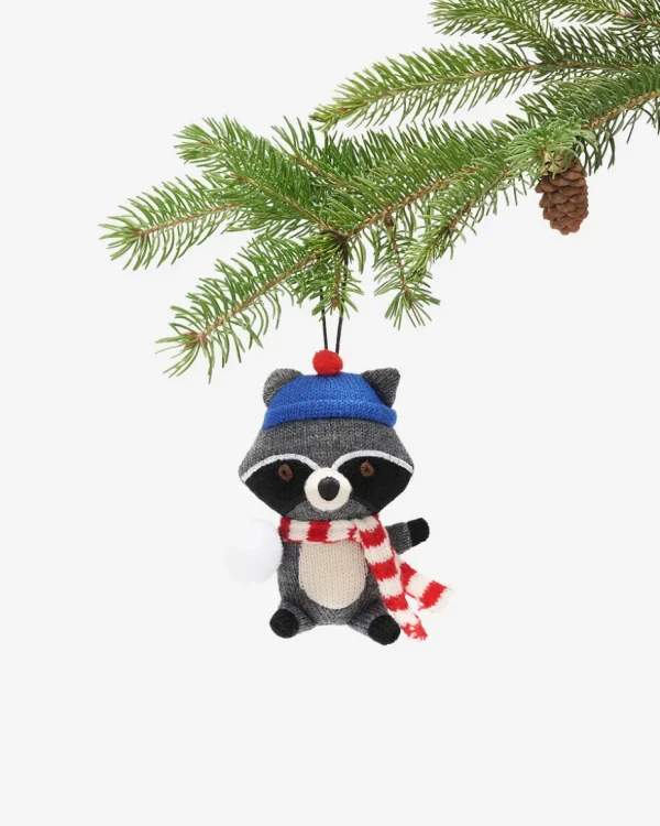 Online Roots Snowball Fight Raccoon Ornament MEDIUM GREY MIX