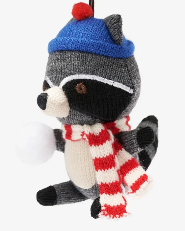 Online Roots Snowball Fight Raccoon Ornament MEDIUM GREY MIX