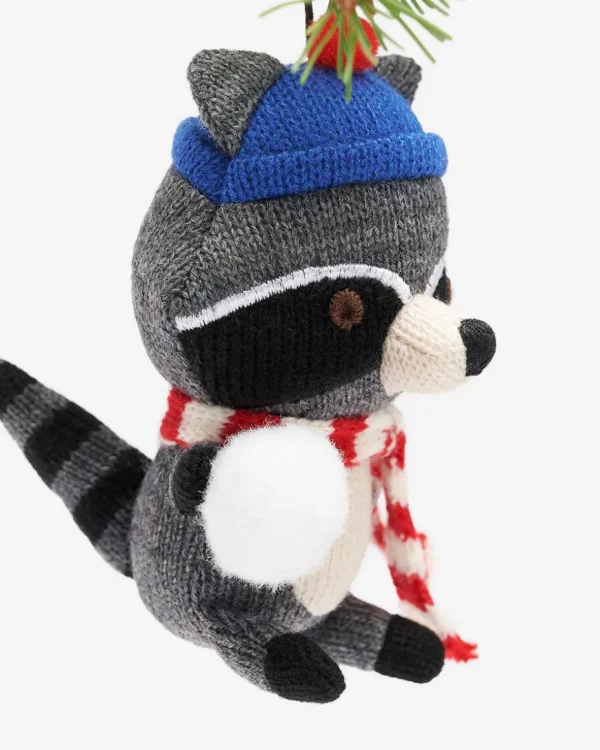 Online Roots Snowball Fight Raccoon Ornament MEDIUM GREY MIX