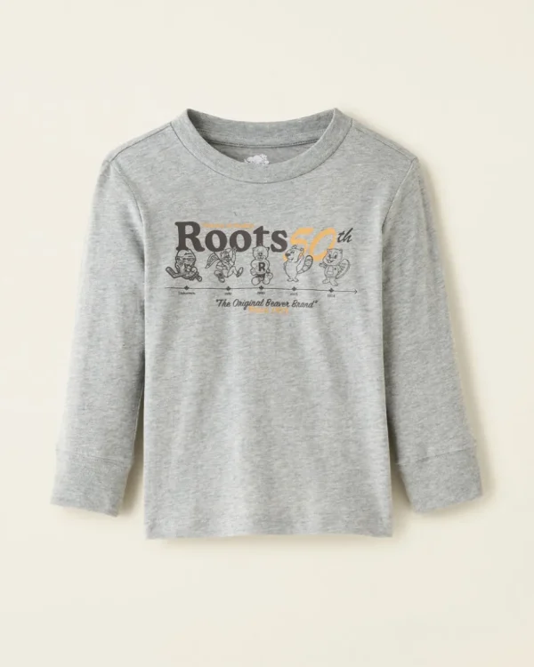 Cheap Roots Toddler 50 Years Of Buddy T-Shirt GREY MIX