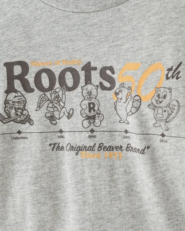 Cheap Roots Toddler 50 Years Of Buddy T-Shirt GREY MIX