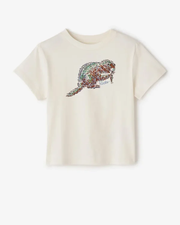 Discount Roots Toddler Animal Graphic T-Shirt EGRET