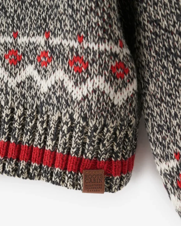 Shop Roots Toddler Cabin Fair Isle Cardigan GREY OAT MIX