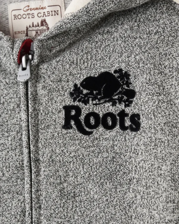 Discount Roots Toddler Cabin Full Zip Hoodie GREY OAT PEPPER