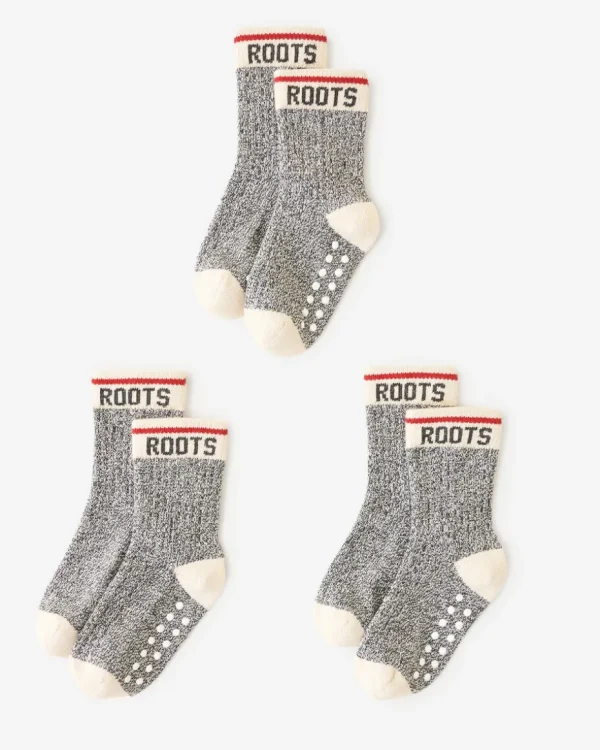 Best Sale Roots Toddler Classic Cabin Sock 3 Pack SALT & PEPPER