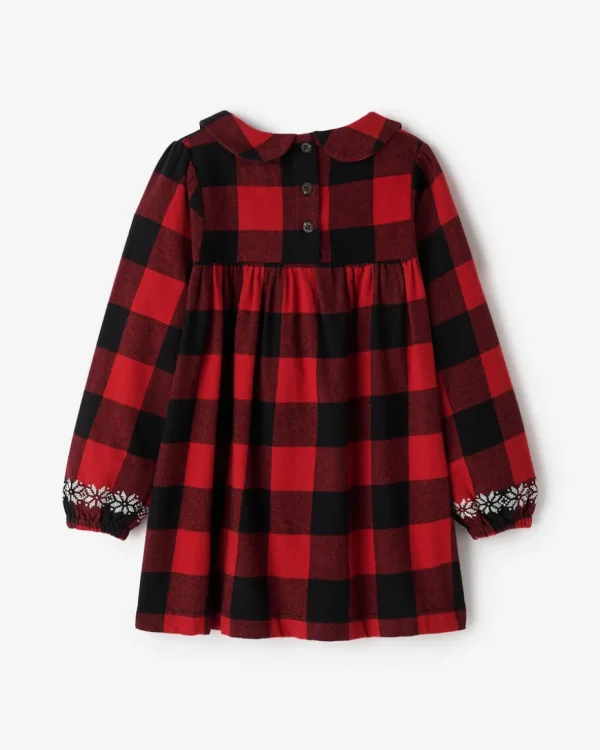 Sale Roots Toddler Girls Babydoll Park Plaid Dress CABIN RED