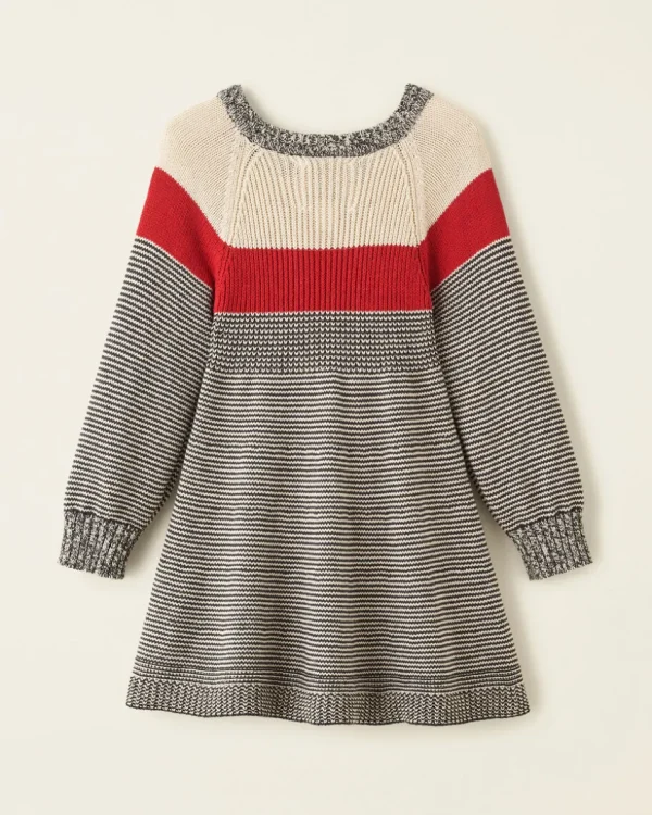 Cheap Roots Toddler Girls Cabin Knit Stripe Dress GREY OAT MIX