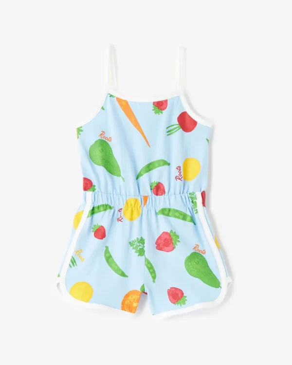 Cheap Roots Toddler Girls Garden Print Romper CLEAR SKY BLUE