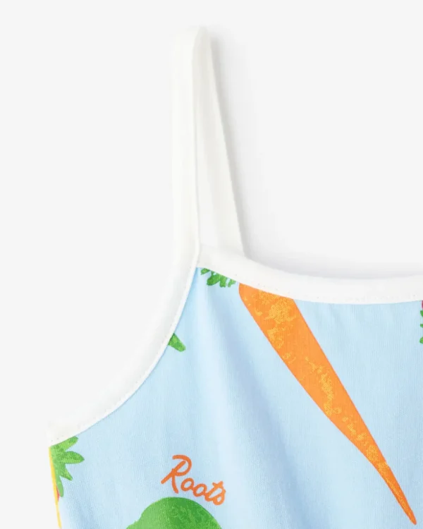 Cheap Roots Toddler Girls Garden Print Romper CLEAR SKY BLUE