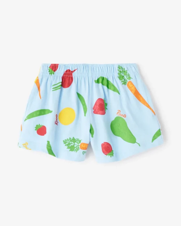 Hot Roots Toddler Girls Garden Print Short CLEAR SKY BLUE