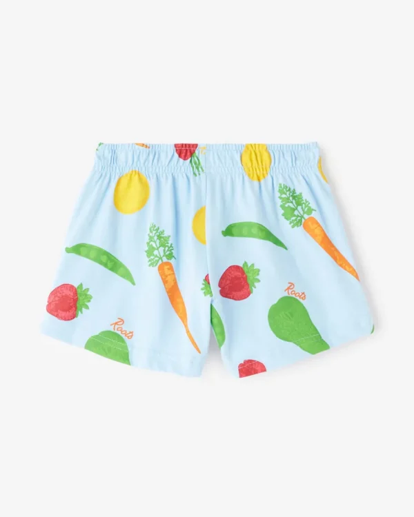 Hot Roots Toddler Girls Garden Print Short CLEAR SKY BLUE