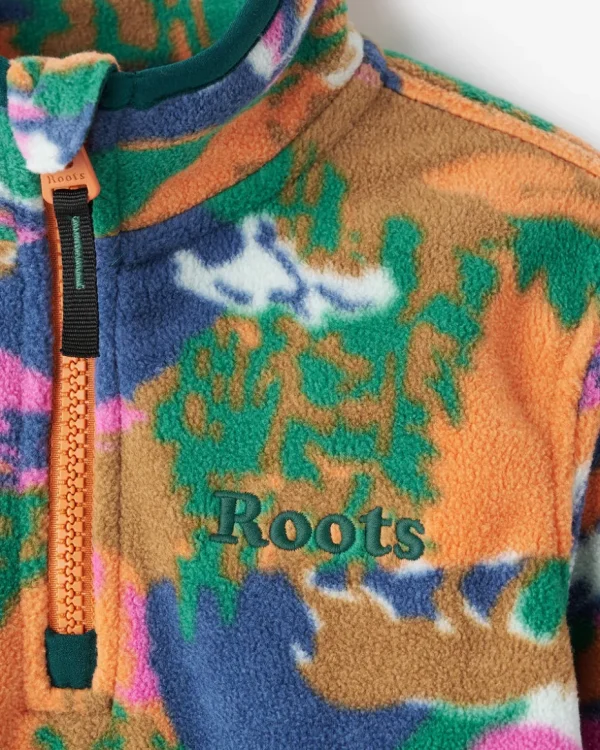 Clearance Roots Toddler Microfleece Half Zip Stein MULTI LANDSCAPE