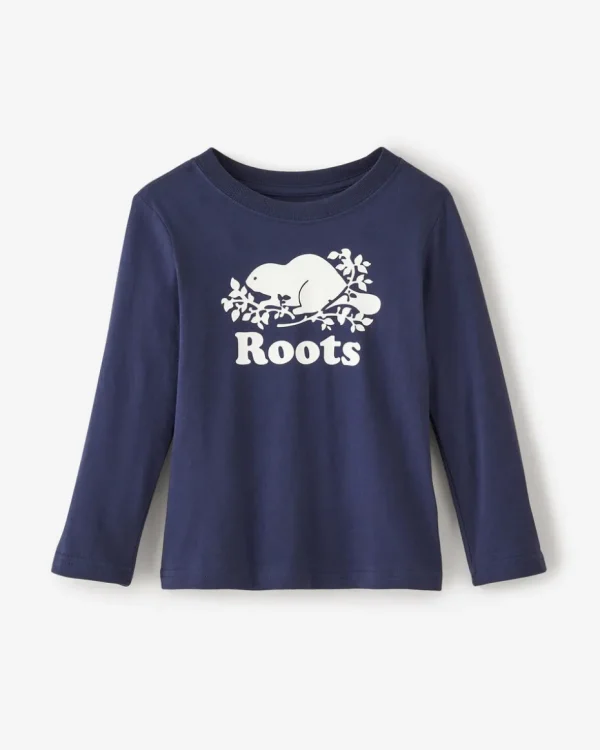 Flash Sale Roots Toddler Organic Original Cooper Beaver T-Shirt NAVY BLAZER