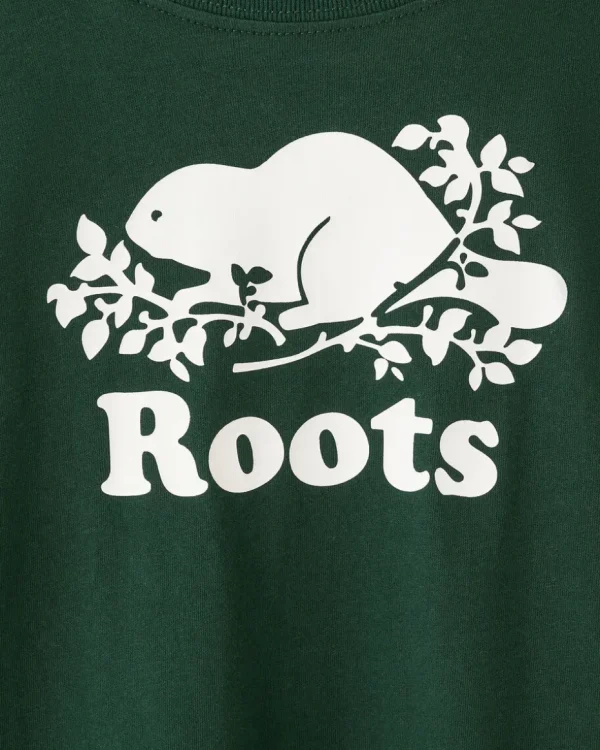 Outlet Roots Toddler Organic Original Cooper Beaver T-Shirt VARSITY GREEN