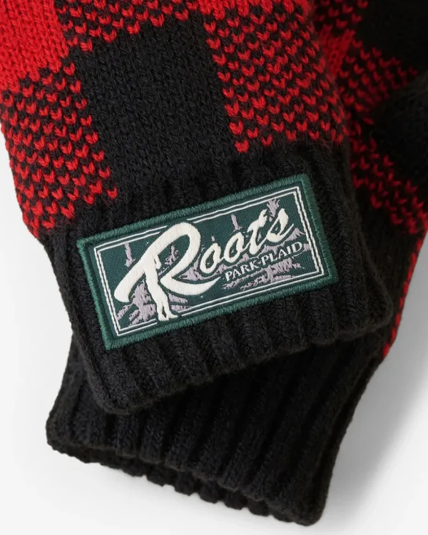 Online Roots Toddler Park Plaid Mitten