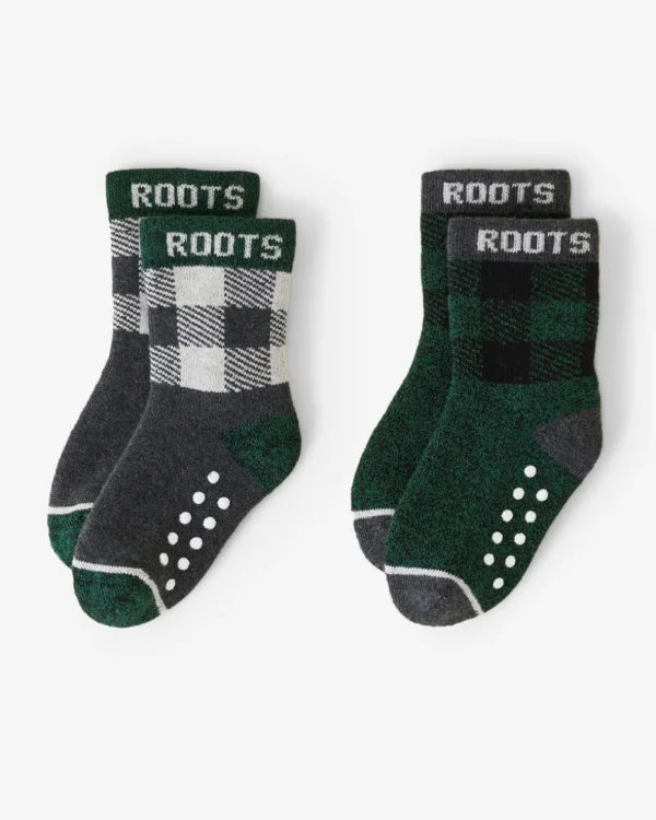 Cheap Roots Toddler Park Plaid Sock 2 Pack