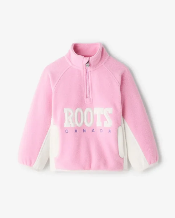 Sale Roots Toddler Retro Microfleece Half Zip Stein